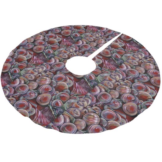 Red Christmas Balls Polyester Weihnachtsbaumdecke (Schrägansicht)