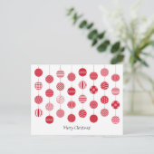 Red Christmas Balls Postcard Feiertagspostkarte (Stehend Vorderseite)
