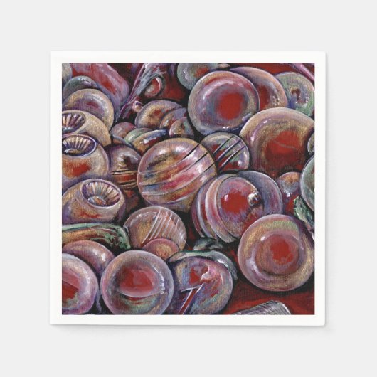 Red Christmas Balls Serviette (Vorderseite)
