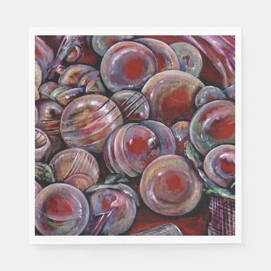 Red Christmas Balls Serviette (Vorderseite)