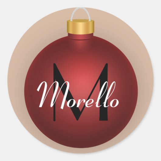 Red Christmas Bauble Ornament Custom Sticker (Vorderseite)