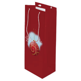 Red Christmas Bauble und Snowflakes Geschenktüte Für Weinflaschen