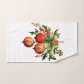 Red Christmas Baubles mit Holly Festivals Badhandtuch Set (Handtuch)