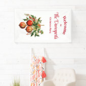 Red Christmas Baubles mit Holly Festivals Banner (Insitu)
