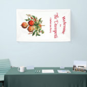 Red Christmas Baubles mit Holly Festivals Banner (Messeveranstaltung)