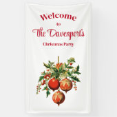 Red Christmas Baubles mit Holly Festivals Banner (Vertikal)