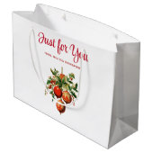 Red Christmas Baubles mit Holly Festivals Große Geschenktüte (Rückseite Schrägansicht)