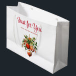 Red Christmas Baubles mit Holly Festivals Große Geschenktüte<br><div class="desc">Geschenktasche mit einer Vintagen Style-Abbildung. 3 rote Weihnachtsbaumbläschen umgeben von grünen Heiligen und Beeren. Stilvolles Retro-Design.</div>