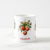 Red Christmas Baubles mit Holly Festivals Kaffeetasse (Mittel)