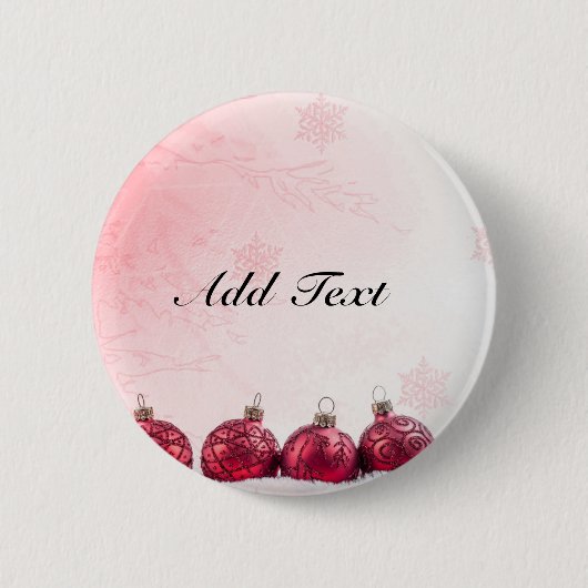 Red Christmas Baubles Template Button (Vorderseite)