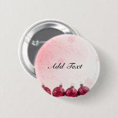 Red Christmas Baubles Template Button (Vorne & Hinten)