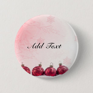 Red Christmas Baubles Template Button