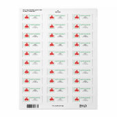 Red Christmas Bells Holiday Return Address Label (Vorne)