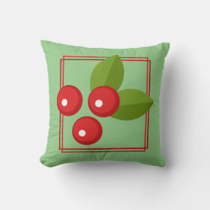 Red Christmas Berry Graphic Throw Kissen individue