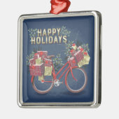 Red Christmas Bicycle mit Presents Ornament Aus Metall (Links)
