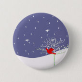 Red Christmas Bird Button (Vorderseite)