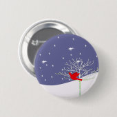 Red Christmas Bird Button (Vorne & Hinten)