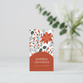 Red Christmas Botanical & Arch Berry Frucht Winter Visitenkarte (Stehend Vorderseite)