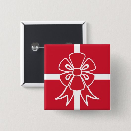 Red Christmas Bow Button (Vorne & Hinten)