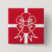 Red Christmas Bow Button (Vorderseite)