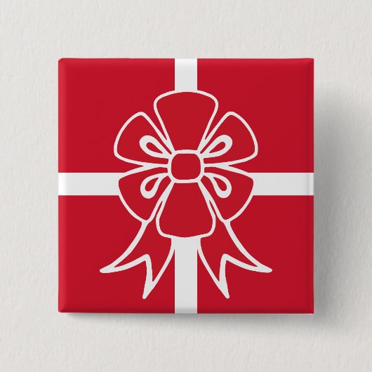 Red Christmas Bow Button (Vorderseite)