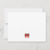 RED CHRISTMAS BOW COQUETTE MISTLETOS PERSONALISIER MITTEILUNGSKARTE (Rückseite)