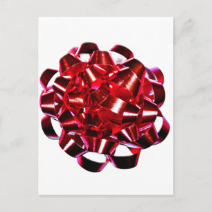 Red Christmas Bow Feiertagspostkarte