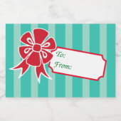 Red Christmas Bow Gift Tag Jar Labels Lebensmitteletikett (Einzelnes Label)