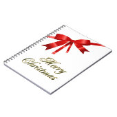 Red Christmas Bow Notizblock (Linke Seite)