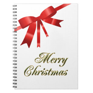 Red Christmas Bow Notizblock