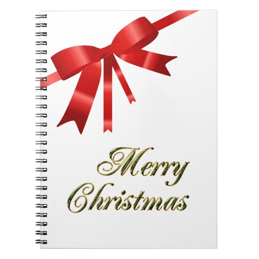 Red Christmas Bow Notizblock (Vorderseite)