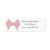 Red Christmas Bow Return Address Label (Vorne)