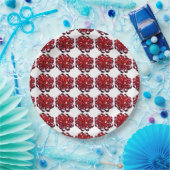 Red Christmas Bow Shiny Holiday Ribbon Pappteller (Party)