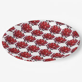 Red Christmas Bow Shiny Holiday Ribbon Pappteller (Schrägansicht)