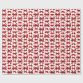 Red Christmas Bows Geschenkpapier (Flach)