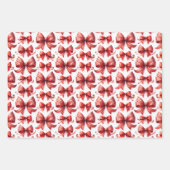 Red Christmas Bows Geschenkpapier Set (Vorderseite)