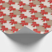 Red Christmas Bows on Checker Geschenkpapier (Ecke)