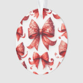 Red Christmas Bows Ornament (Vorderseite)