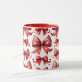 Red Christmas Bows Tasse (Zentrum)