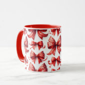 Red Christmas Bows Tasse (Vorderseite Links)