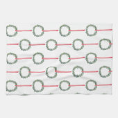 Red Christmas Boxwood Wreath Geschirrtuch (Horizontal)