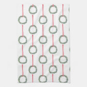 Red Christmas Boxwood Wreath Geschirrtuch (Vertikal)