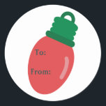 Red Christmas Bulb Geschenkmarke Stickers<br><div class="desc">Lassen Sie Ihre Geschenke dieses Jahr mit diesem Geschenketikett besonders niedlich aussehen.</div>