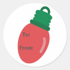 Red Christmas Bulb Geschenkmarke Stickers