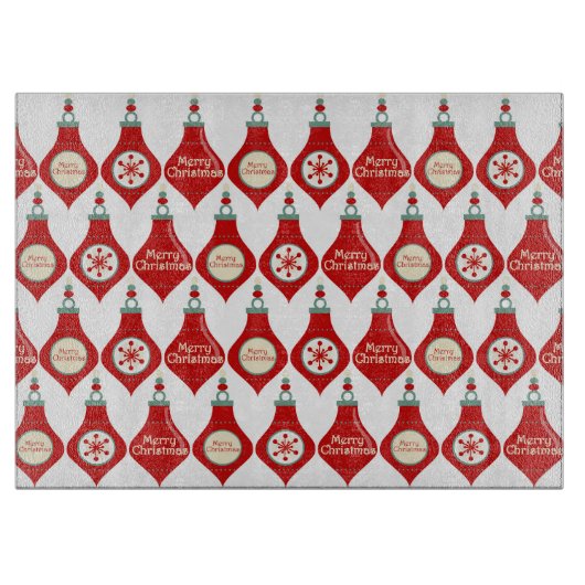 Red Christmas Bulbs Pattern Schneidebrett (Vorderseite)