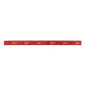 Red Christmas Business Logo Holiday Gruß Satin Satinband (Vorderseite)