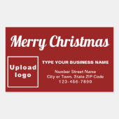 Red Christmas Business Rectangle Shape Sticker (Vorderseite)