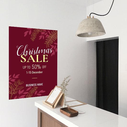 Red Christmas Business Sale Business Werbeaktion A Poster
