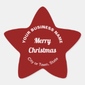 Red Christmas Business Star Shape Sticker (Vorderseite)