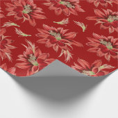 Red Christmas Cactus Blume Pattern Geschenkpapier (Ecke)